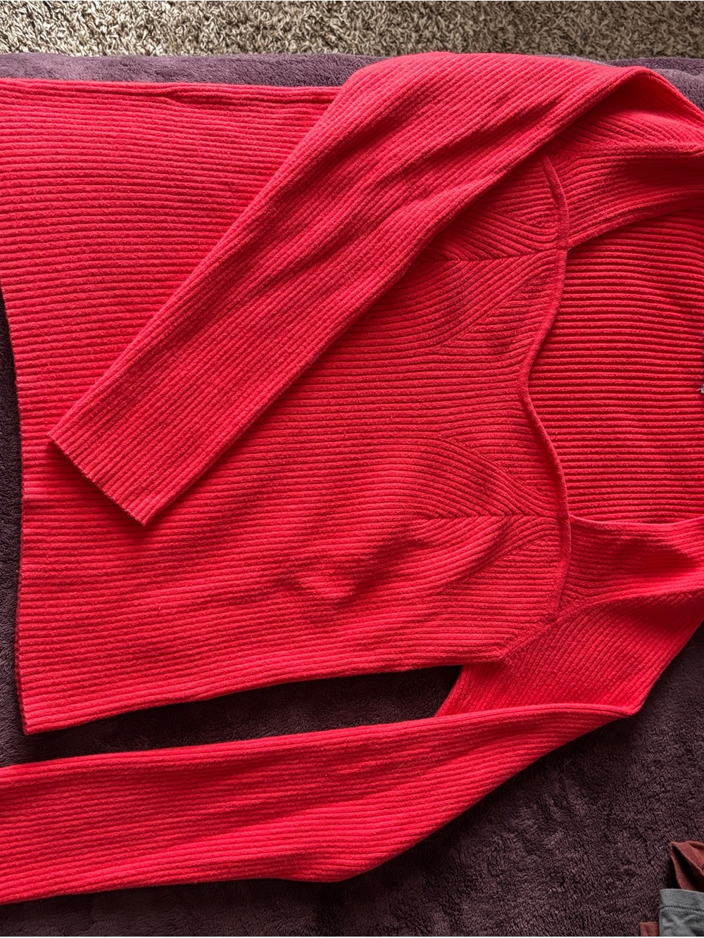 Old Navy Women’s Red Ribbed Knit Sweater